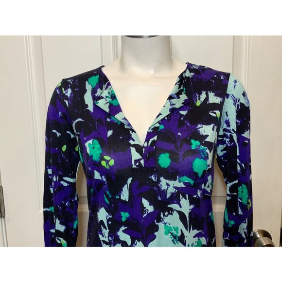 Diane Von Furstenberg Purple Ink Lagoon Blue Splatter Reina Dress NWT $348 Sze 2 - Picture 2 of 9